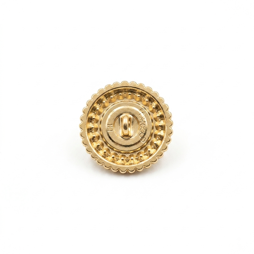 Pearl-Embellished Metal Button - Gold - 22.9 mm / 36 Ligne