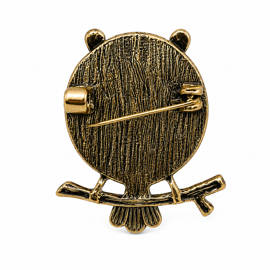 Owl Metal Brooch - alternate view 2