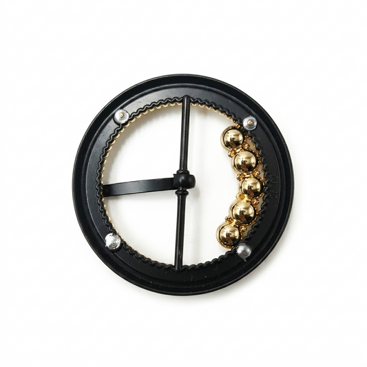 High-Quality Black Big Buckle - Black / Gold - 6 cm × 6 cm