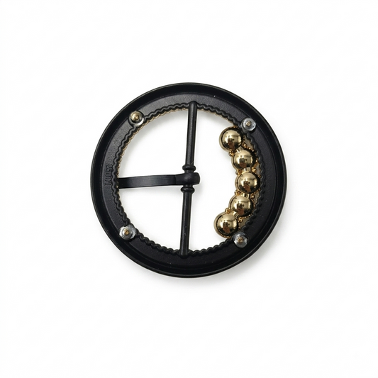 High-Quality Black & Gold Stone Buckle - Black / Gold - 5 cm × 5 cm