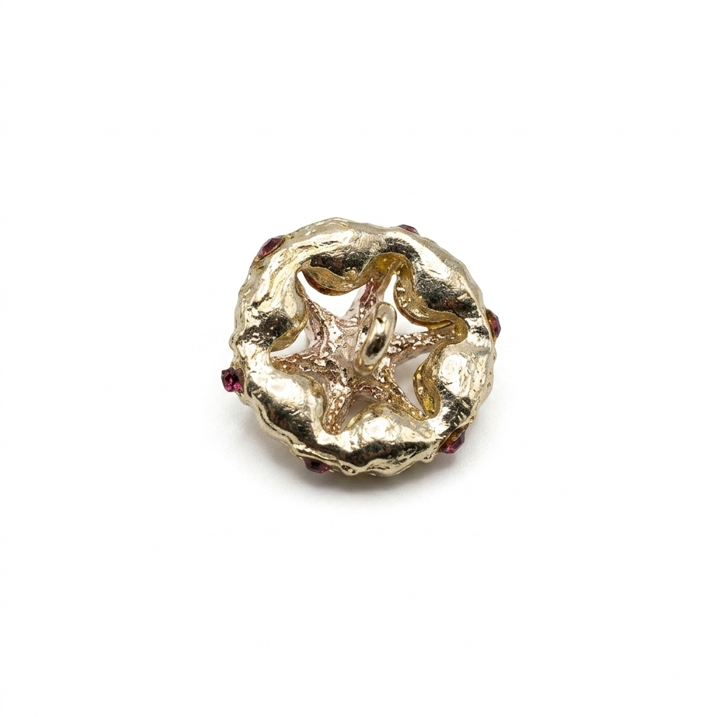 Dome-Shaped Stone Metal Button - alternate view 2