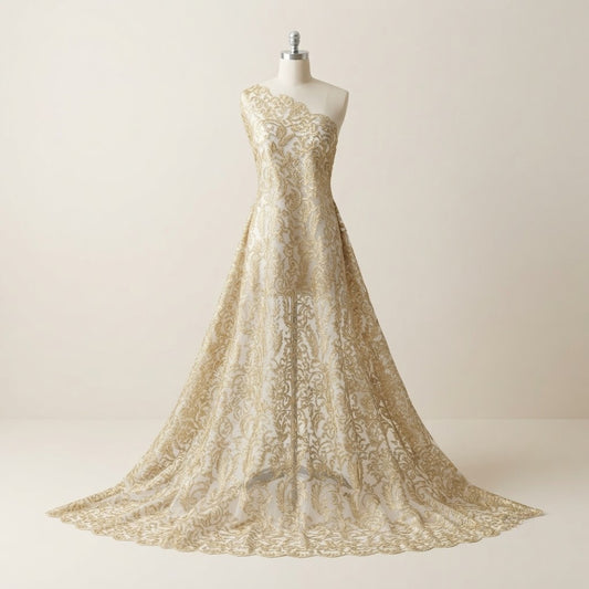 Golden Jari Fabric