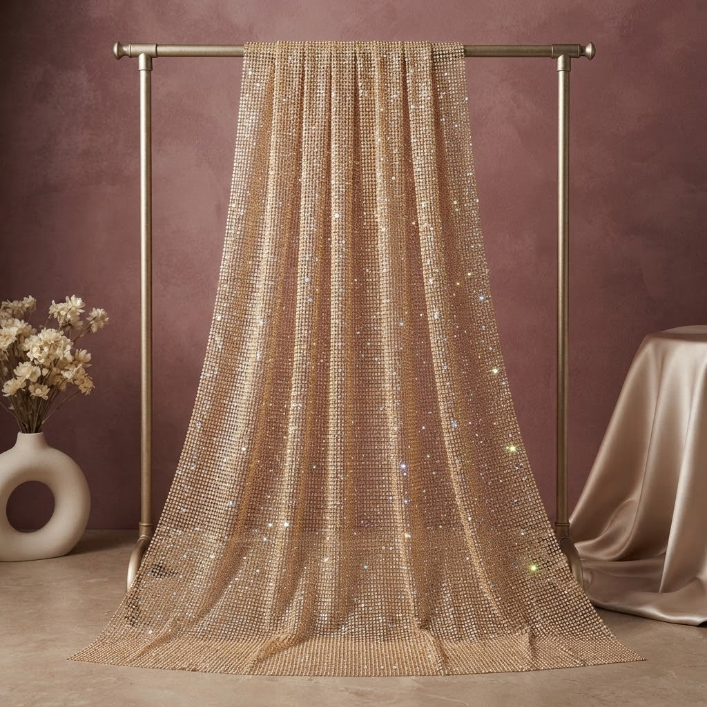 Gold Rhinestone Fabric