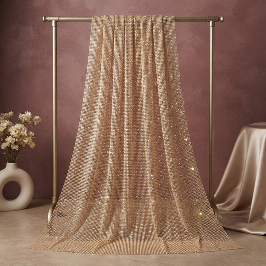 Gold Rhinestone Fabric