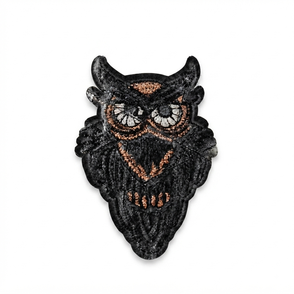 Owl Embroidery Jacket Patch