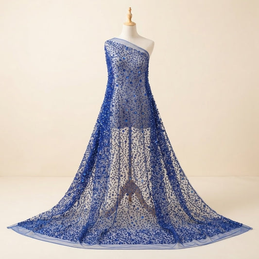 Blue Sequin Fabric