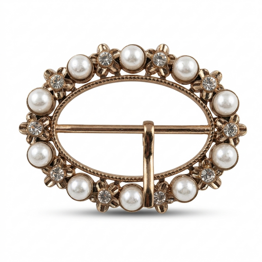 Oval Shape Pearl Buckle - alternate view 2