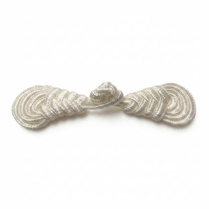 Oriental Frog Button - White