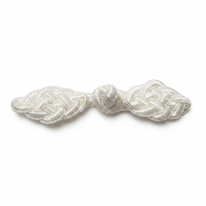 Silk Dress Button - White