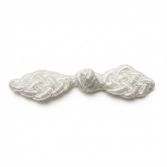 Silk Dress Button - White