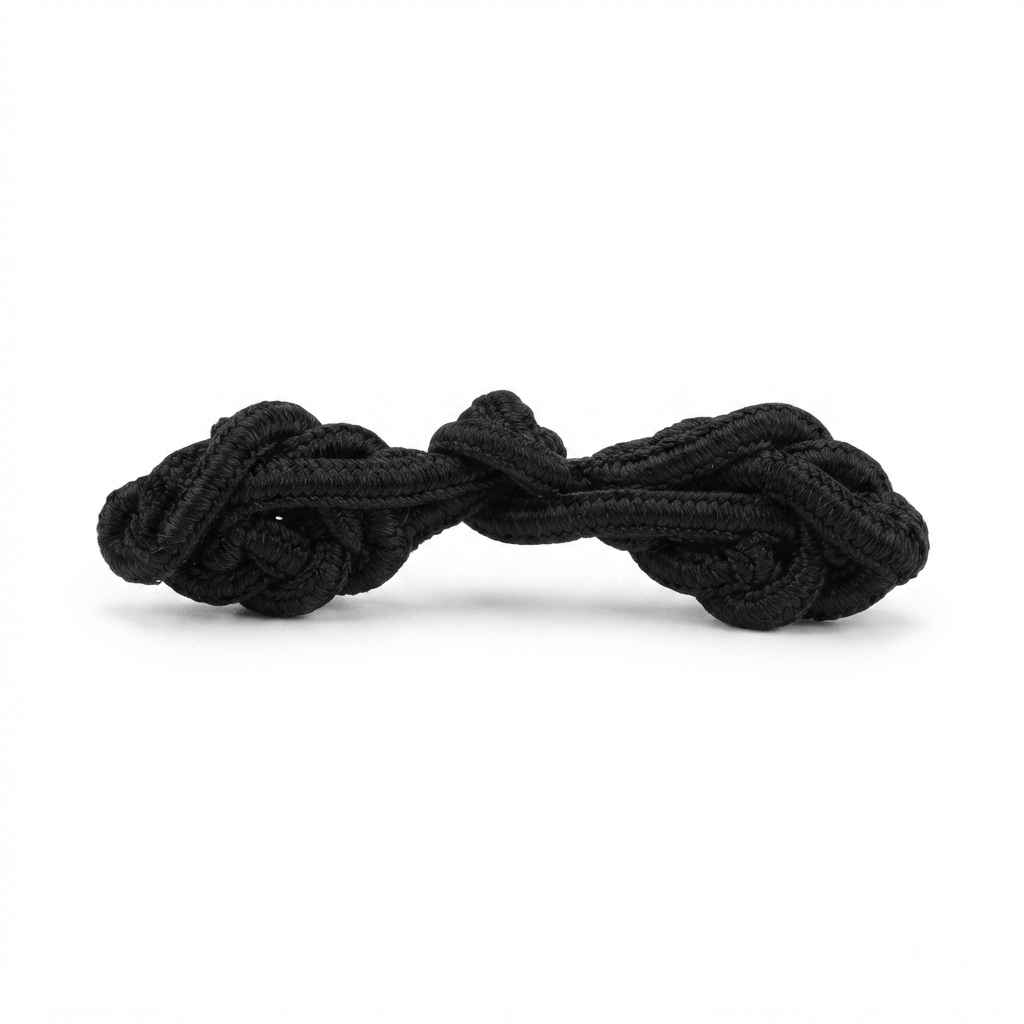 Fancy Chinese Button - Black