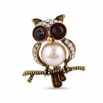 Owl Brooch - Gold - 3 cm × 5 cm