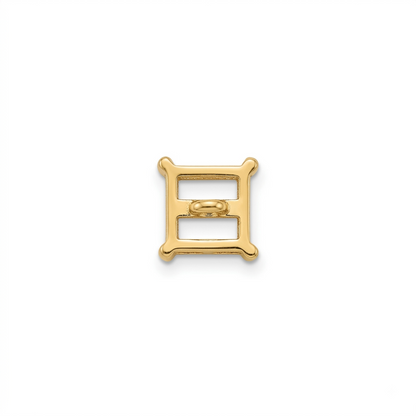 Square-Shaped Stone Button - Gold - 10.22 mm / 16 Ligne