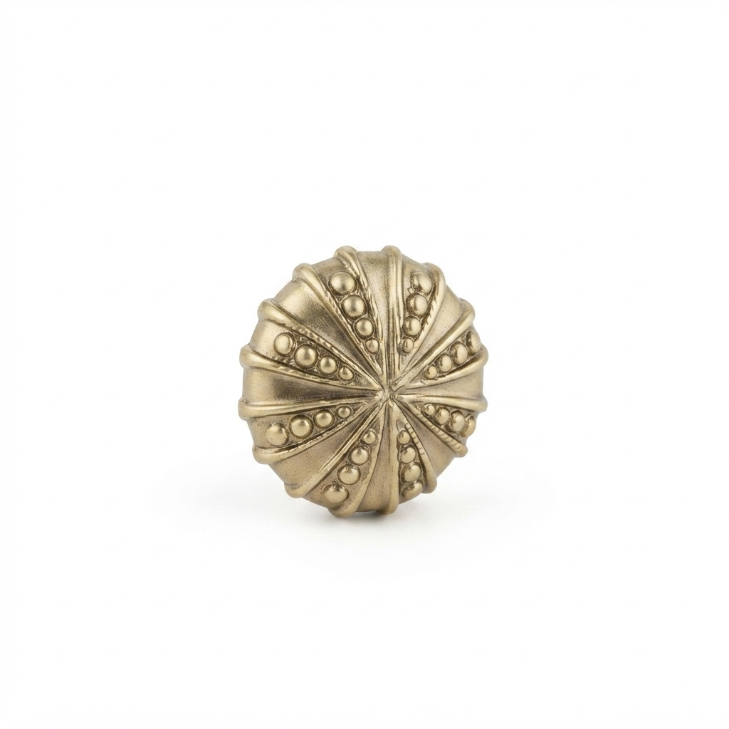 Dull Gold Round-Shaped Button - Dull Gold - 18 mm / 28 Ligne