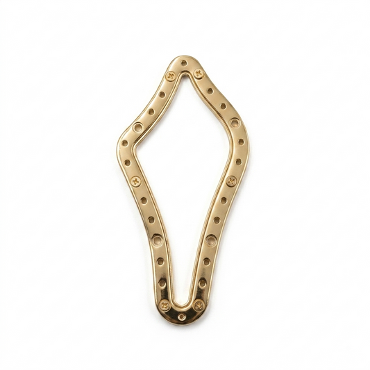 Fancy Metal Buckle - Gold - 6 cm × 10.5 cm