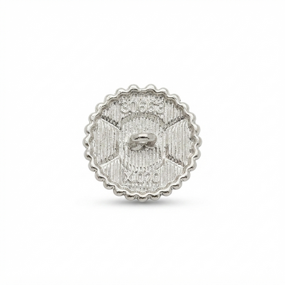 Round-Shaped Metal Button - Silver - 20 mm / 32 Ligne