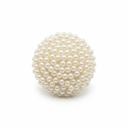 Large Pearl Button - White - 34 mm / 54 Ligne