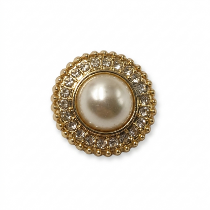 Pearl-Embellished Metal Button - alternate view 2