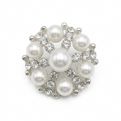 Fancy Pearl Metal Button - Gold - 26.7 mm / 42 Ligne