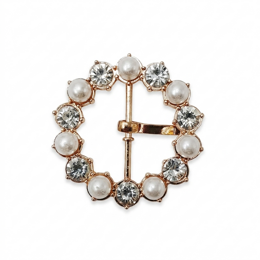 Round Shape Stone Pearl Buckle - alternate view 2