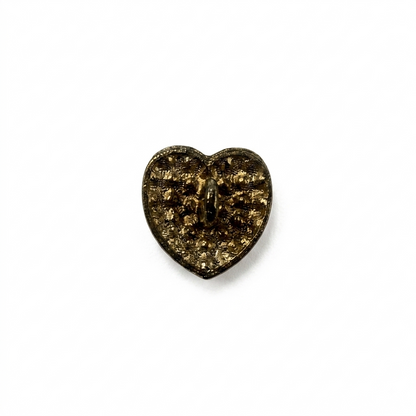 Heart-Shaped Pearl Button - Silver - 15.3 mm / 24 Ligne