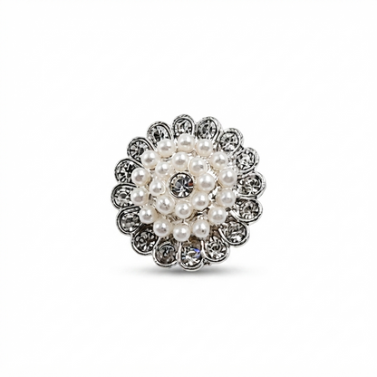 Pearl Rhinestone Button