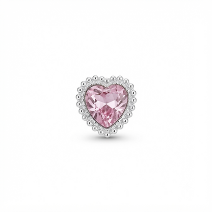 Heart-Shaped Crystal Button