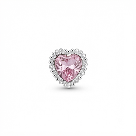 Heart-Shaped Crystal Button