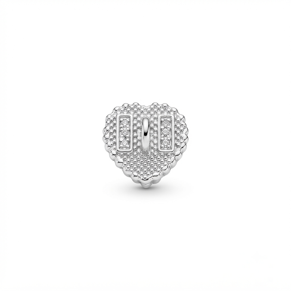 Heart-Shaped Crystal Button
