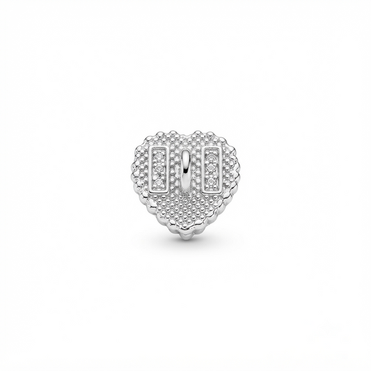 Heart-Shaped Crystal Button