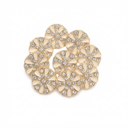 Flower Rhinestone Button
