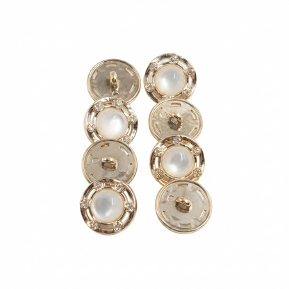 Flower Pearl Metal Button