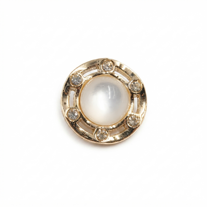 Flower Pearl Metal Button