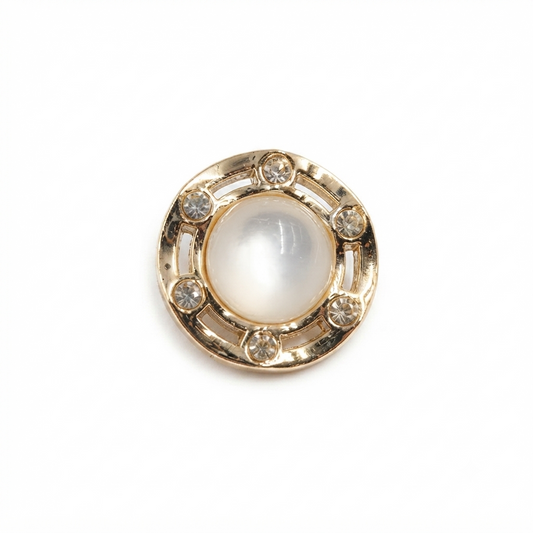Flower Pearl Metal Button