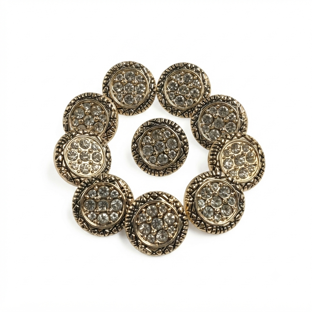 Stone metal Button