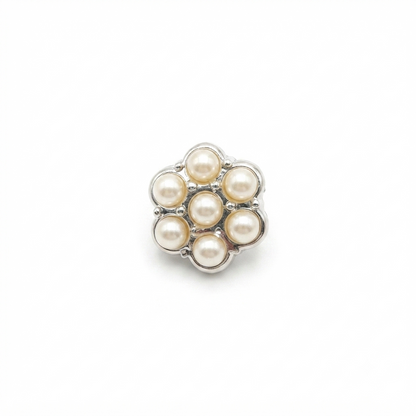 Floral Pearl Metal Button