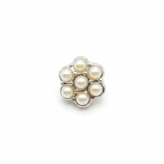 Floral Pearl Metal Button