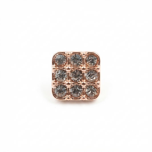 Square-Shaped Rhinestone Button