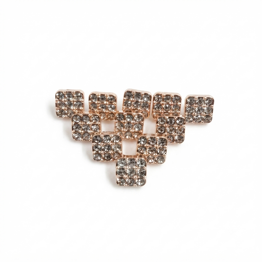 Square-Shaped Rhinestone Button