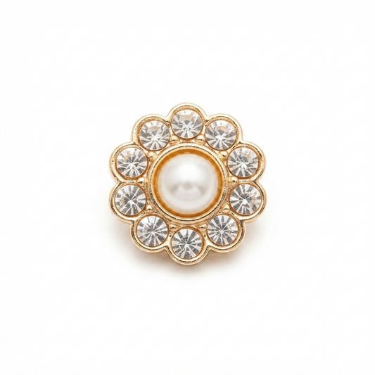 Floral Pearl Button