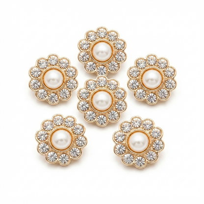 Floral Pearl Button