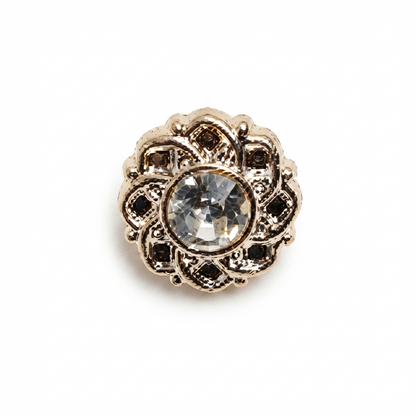 Flower Rhinestone Button