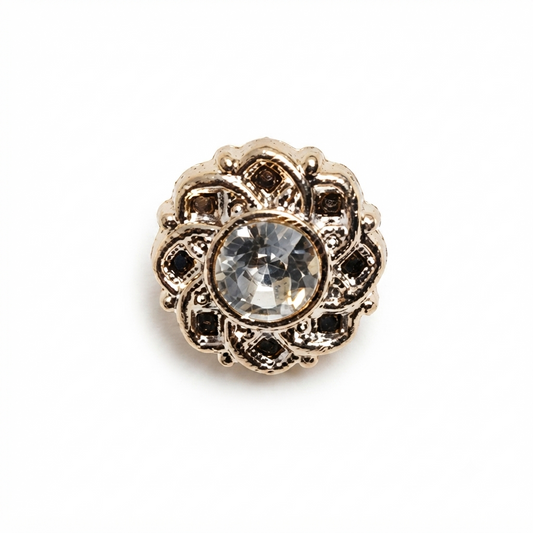 Flower Rhinestone Button