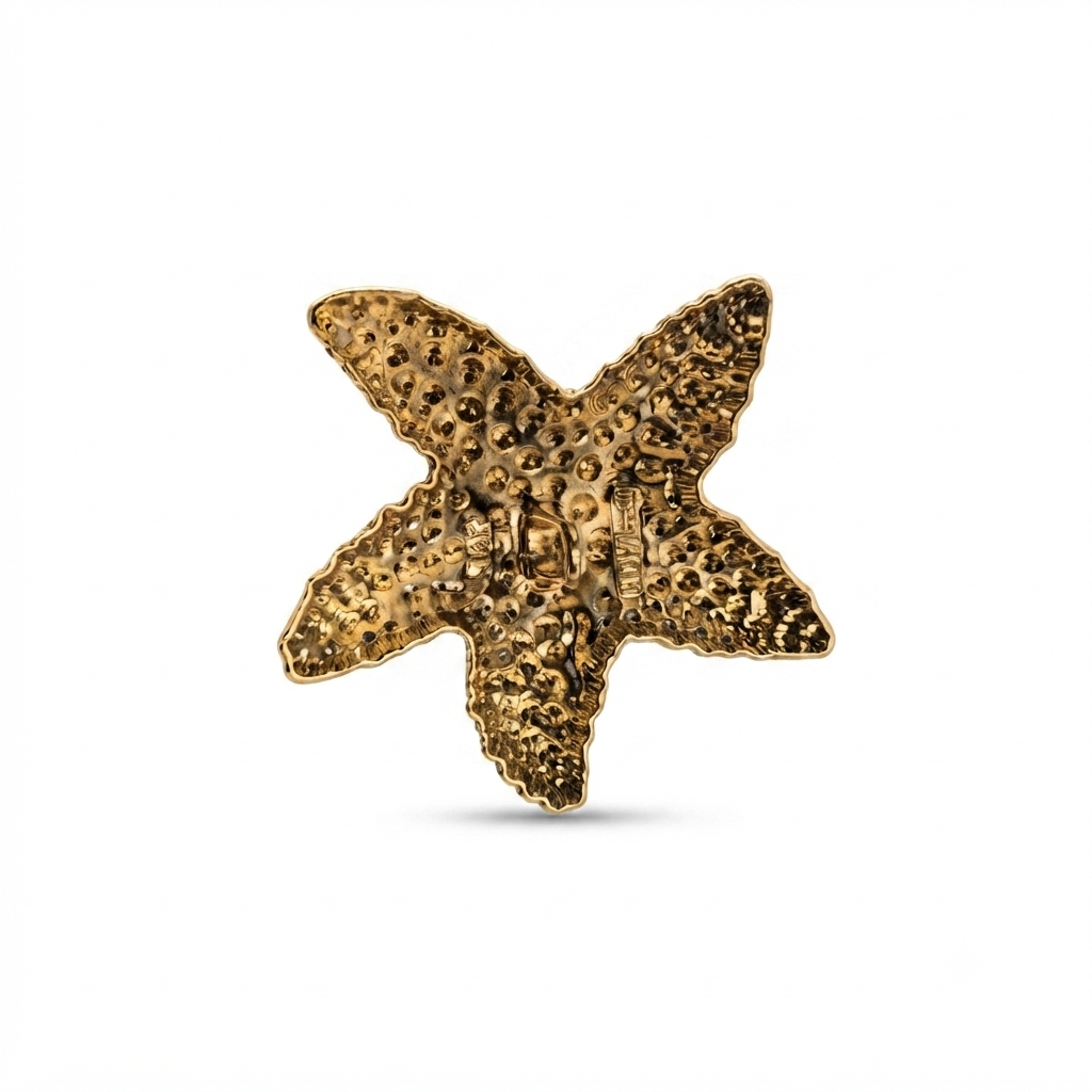 Starfish Fancy Metal Button