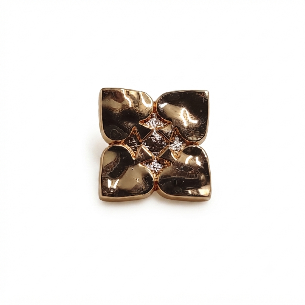 Leaf-Shaped Metal Button
