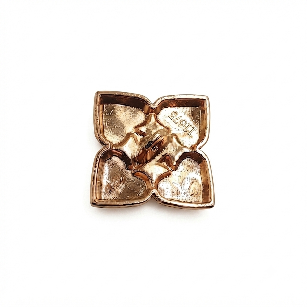 Leaf-Shaped Metal Button