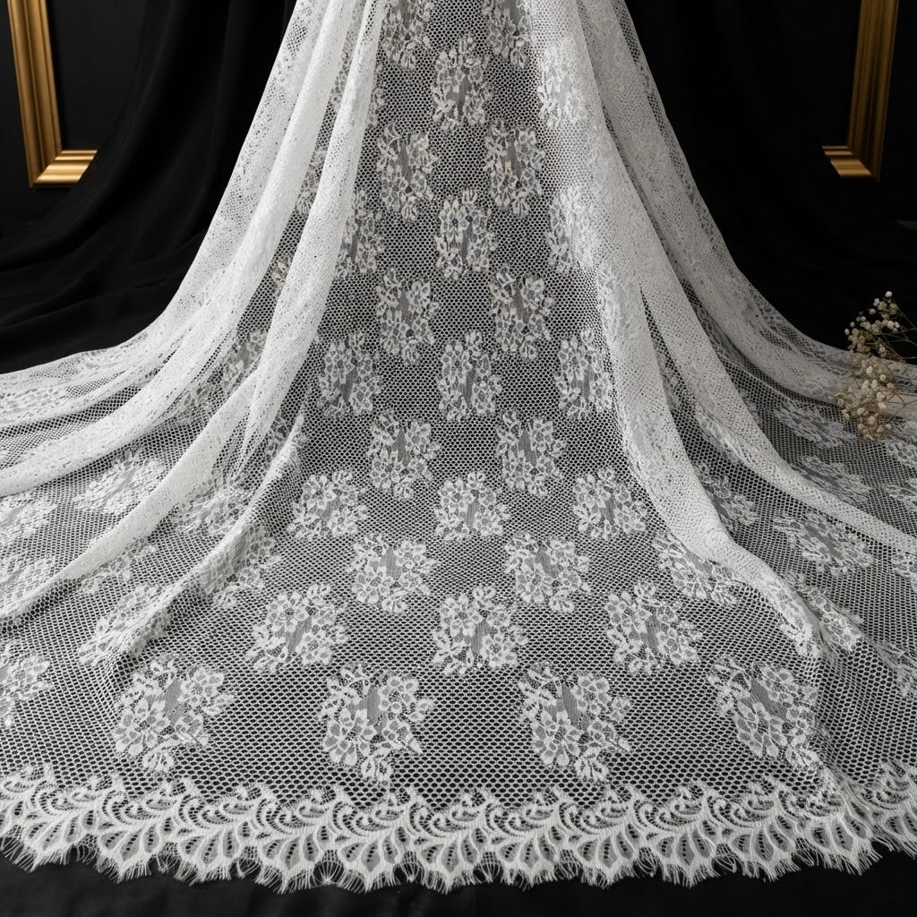 Premium Floral Eye Lace Fabric