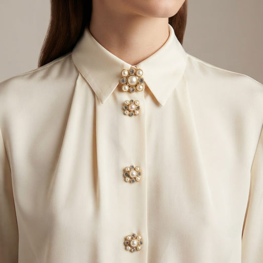 Square Pearl Button